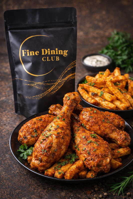 Knuspriges Brathähnchen und würzigen Pommes  mit Chick‘N‘ Chips Gewürz